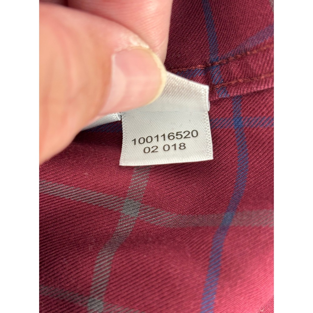 Brooks Brothers Regent Fit Non-Iron Cotton Check Shirt Mens Medium Burgundy Red - Picture 10 of 11